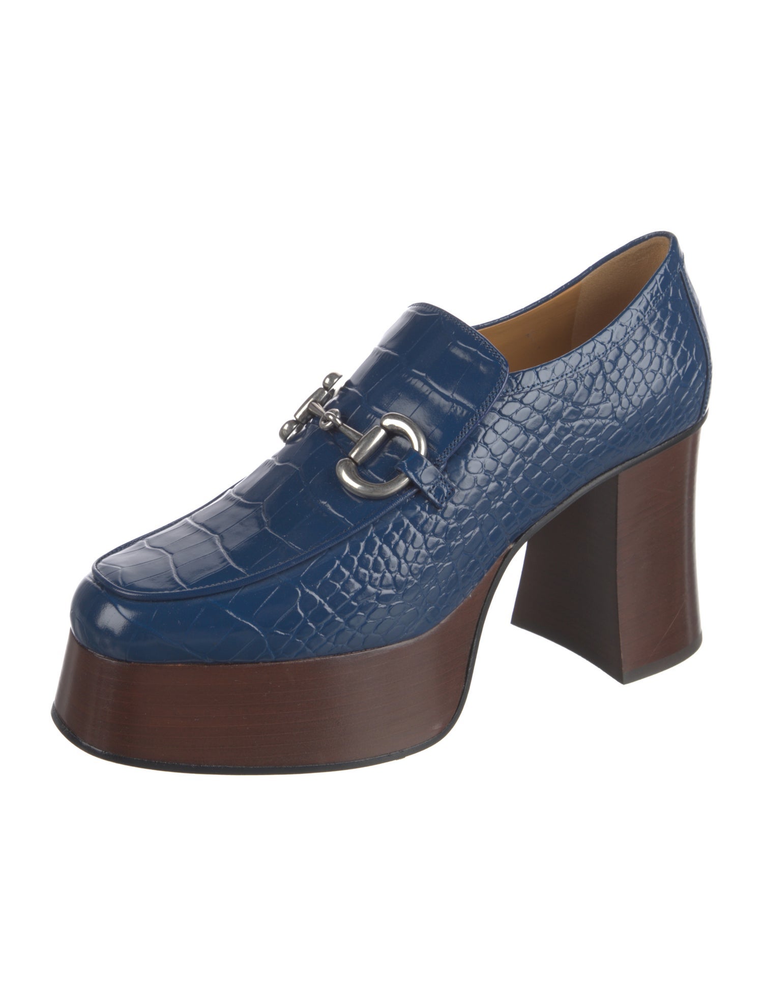 Gucci Horsebit Accent Leather Pumps